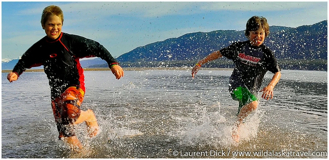 Willem and Florian Racing At Sheep Creek Gastineau Channel Juneau